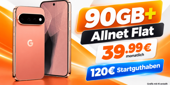 Google Pixel 11 Pro für einmalig 100€ mit 90GB+ Allnet Flat & 120€ Startguthaben nur 39.99€ monatlich