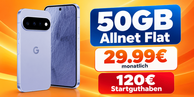 Google Pixel 11 für einmalig 100€ mit 50GB Allnet Flat & 120€ Startguthaben nur 29.99€ monatlich