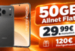 HONOR 600 Pro für einmalig 100€ mit 50GB Allnet Flat & 120€ Startguthaben nur 29.99€ monatlich