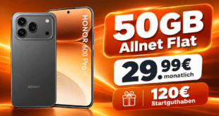 HONOR 600 Pro für einmalig 100€ mit 50GB Allnet Flat & 120€ Startguthaben nur 29.99€ monatlich