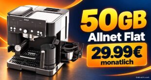 SharkNinja Luxe Café Premier Kaffeemaschine für einmalig 70€ mit 50GB Allnet Flat nur 29.99€ monatlich