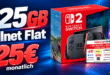 Nintendo Switch 2 mit 125GB Allnet Flat & 20€ Wunschgutschein für 25€ monatlich