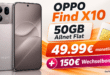 OPPO Find X10 mit Vertrag - 256GB für einmalig 312€ mit 50GB Allnet Flat & 150€ Wechselbonus für 49.99€ monatlich
