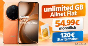 OPPO Find X9 Ultra für einmalig 469€ mit Vodafone unlimited Allnet Flat & 120€ Startguthaben für 54.99€ monatlich