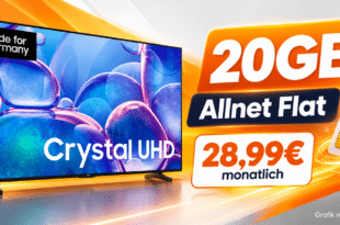 Samsung 55 Zoll UHD TV mit 20GB Allnet Flat für 28.99€ monatlich