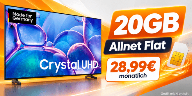 Samsung 55 Zoll UHD TV mit 20GB Allnet Flat für 28.99€ monatlich