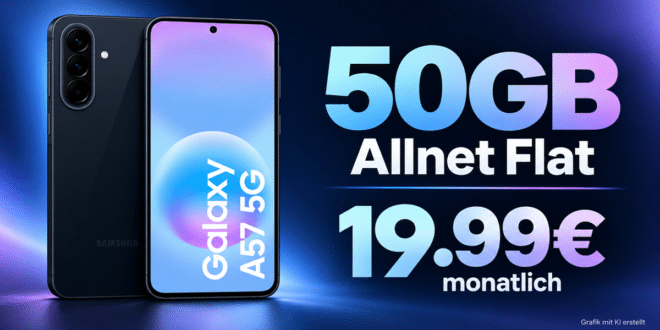 Samsung Galaxy A57 256GB mit 50GB Allnet Flat nur 20€ monatlich