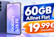 Samsung Galaxy S26 FE für einmalig 49€ mit 60GB Allnet Flat nur 19.99€ monatlich