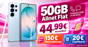 Samsung Galaxy S26 Ultra für einmalig 109€ mit 50GB Allnet Flat & 170€ Bonus nur 44.99€ monatlich