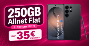 Samsung Galaxy S26 Ultra für einmalig 279€ mit 250GB Allnet Flatrate nur 35€ monatlich