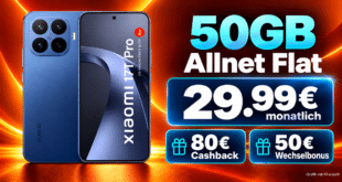 Xiaomi 17T Pro für einmalig 79€ mit 50GB Allnet Flat & 80€ Cashback & 50€ Wechselbonus nur 29.99€ monatlich