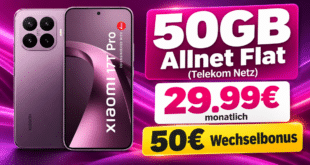 Xiaomi 17T Pro für einmalig 79€ mit 50GB Allnet Flat & 50€ Wechselbonus nur 29.99€ monatlich