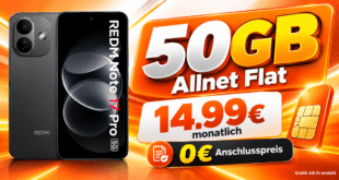 Xiaomi REDMI Note 17 Pro für einmalig 30€ mit 50GB Allnet Flat nur 14.99€ monatlich