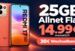 Xiaomi Redmi 17 mit 25GB Allnet Flat & 30€ Wechselbonus nur 14.99€ monatlich