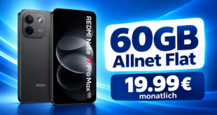 Xiaomi Redmi Note 17 Pro Max für einmalig 59€ mit 60GB Allnet Flat nur 19.99€ monatlich