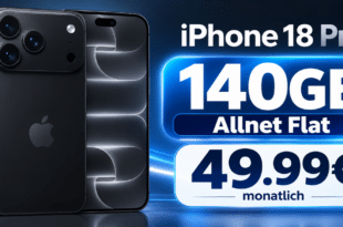 iPhone 18 Pro für einmalig 230€ mit 140GB Allnet Flat nur 49.99€ monatlich