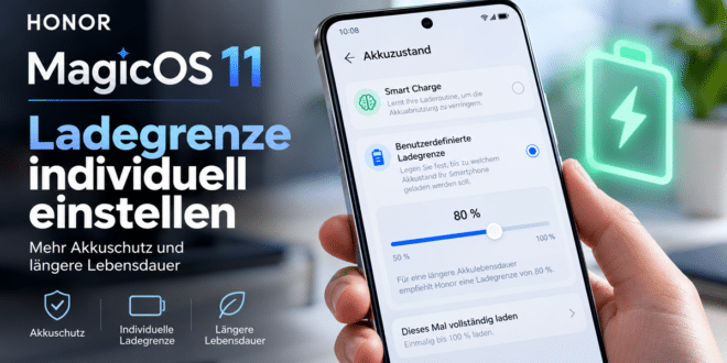 MagicOS 11: Honor führt individuell einstellbare Ladegrenze für den Akku ein