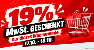 MediaMarkt bringt die 19%-MwSt.-Aktion zurück: Nur dieses Wochenende gibt es wieder Rabatt