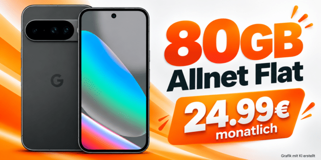 Google Pixel 10 mit 80GB Allnet Flatrate nur 24.99€ monatlich