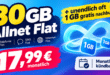 Monatlich kündbar im Vodafone Netz - 30GB Allnet Flat + unendlich oft 1 GB gratis nachbuchen nur 17.99€ monatlich