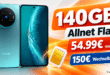 vivo X Fold6 mit Vertrag - einmalig 1059€ mit 140GB Allnet Flat & 150€ Wechselbonus für 54.99€ monatlich