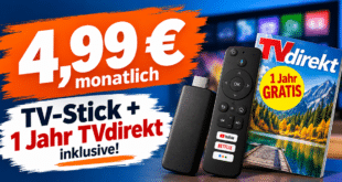 waipu.tv Start: TV-Stick und 1 Jahr TVdirekt für nur 4.99 € monatlich