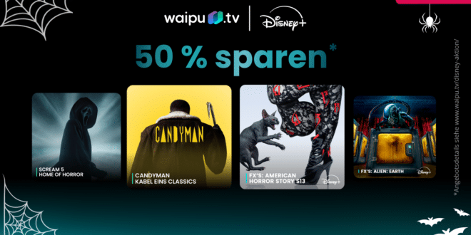 waipu.tv Halloween-Deal: Perfect Plus mit Disney+ ab 10,50 € – 3 Monate 50 % Rabatt!